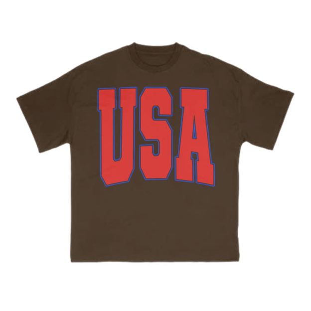 USA Print T-shirt - Coffee - US16-18(2XL) - image 7