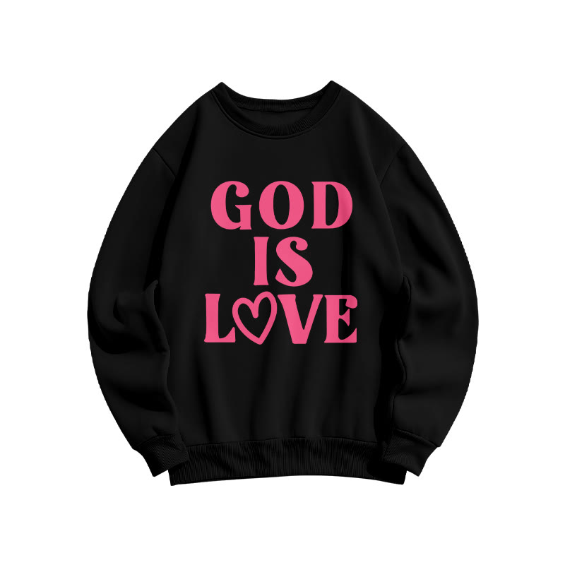 God Is Love Valentine's Day Print Sweatshirt - Black - US16-18(2XL) - image 3