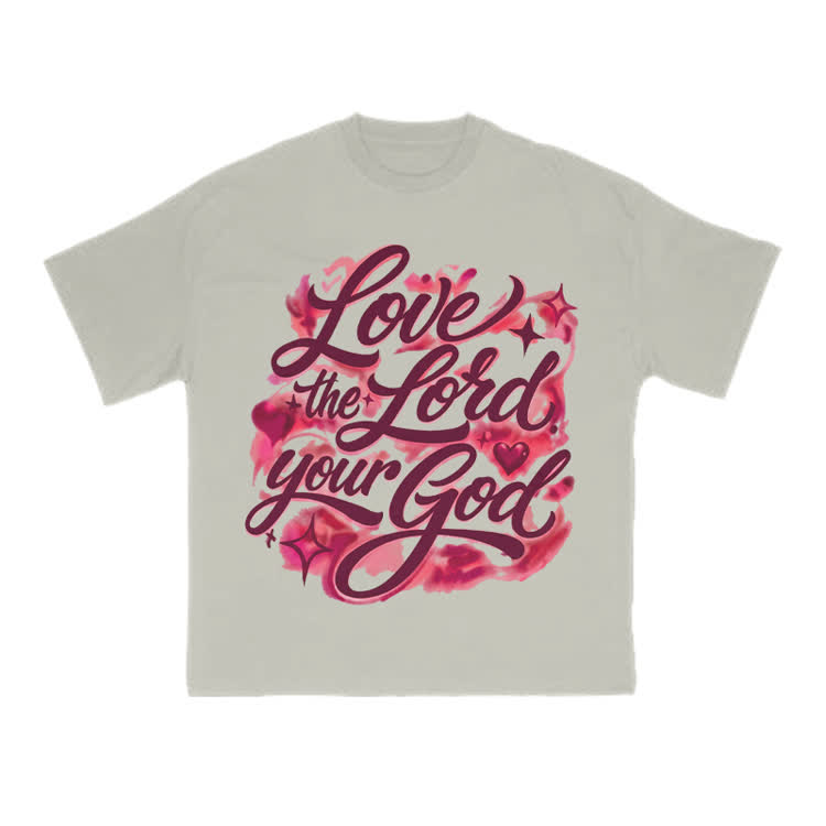 Love The Lord Your God Print T-shirt - Warm Grey - US16-18(2XL) - image 4