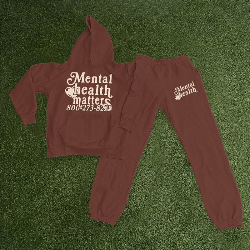 Mental Health Matters Print Hoodie Set