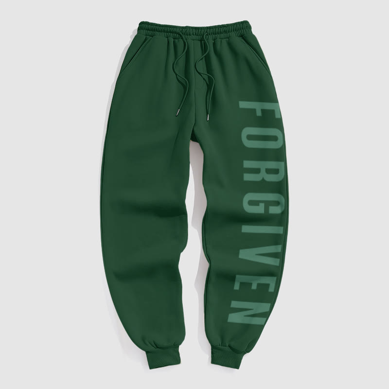 Unisex Forgiven Psalm 32:1 Print Pants - Green - US16-18(2XL) - image 5