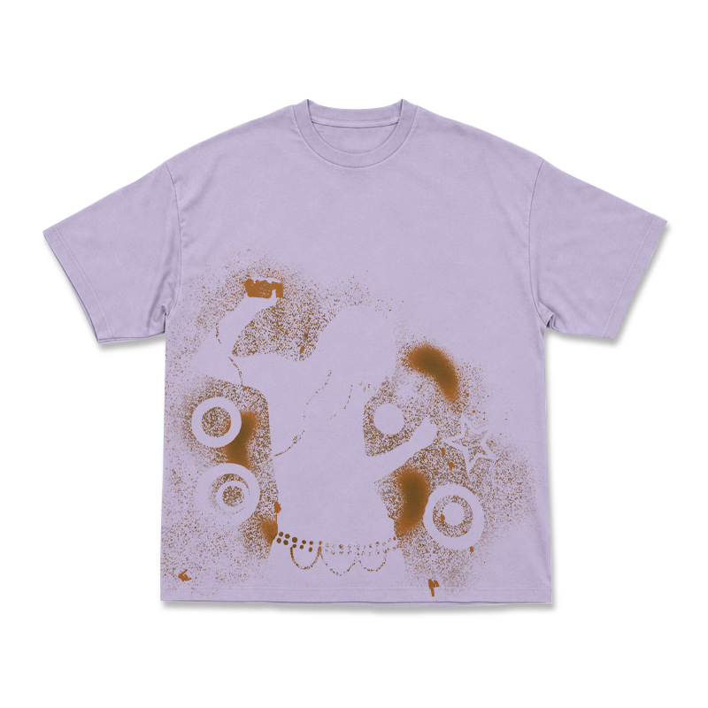 Streetwear Spray Art Portrait Art Graphic Print T-shirt - Purple - US16-18(2XL) - image 8
