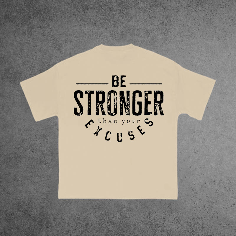 Gym 100% Cotton Be Stronger  Than Your Excuses Print T-shirt - Apricot - US16-18(2XL) - image 5