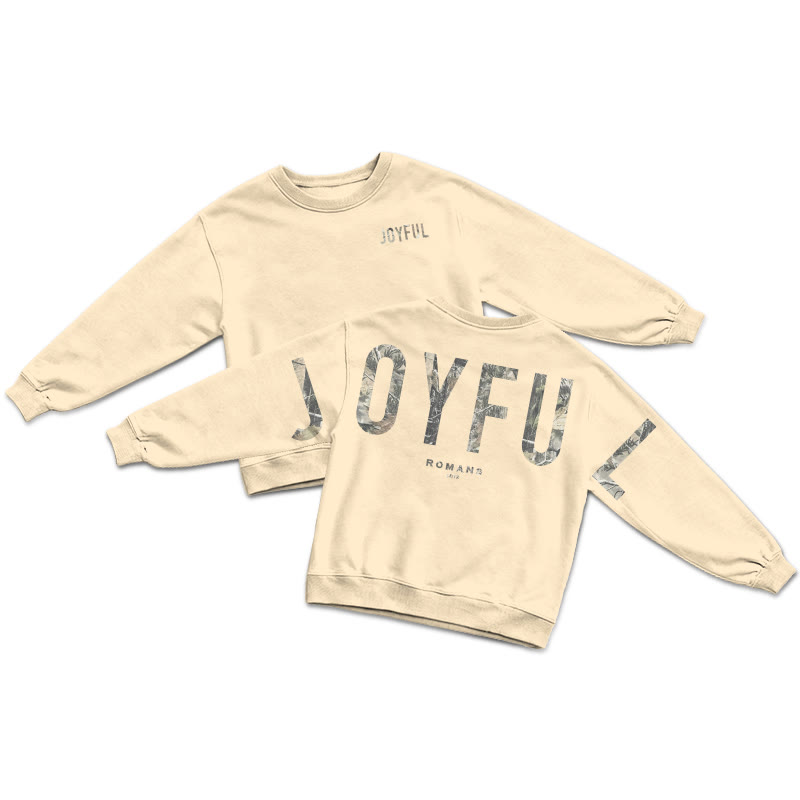 Dead Leaves Camouflage Joyful Romans 12:12 Print Sweatshirt - Apricot - US16-18(2XL) - image 4