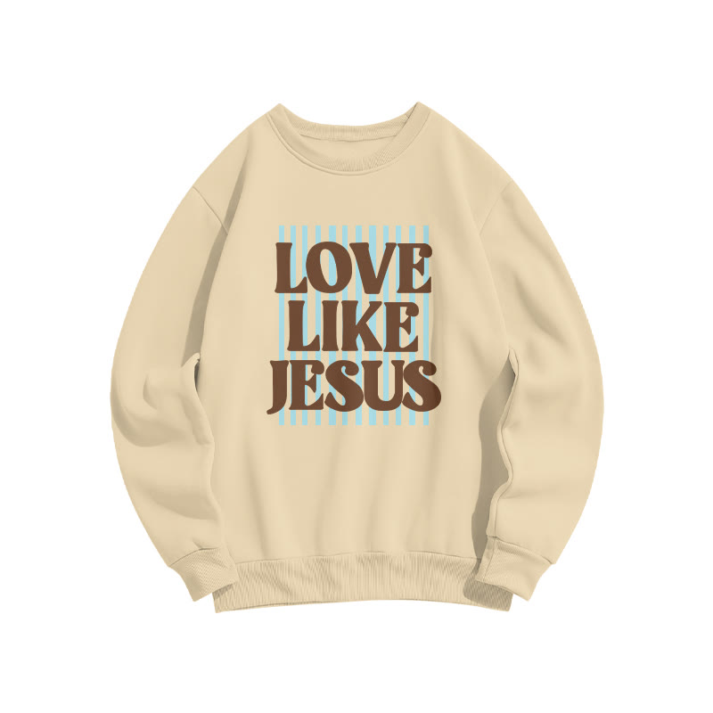 Unisex 100% Cotton Love Like Jesus Print Sweatshirt - Apricot - US16-18(2XL) - image 5