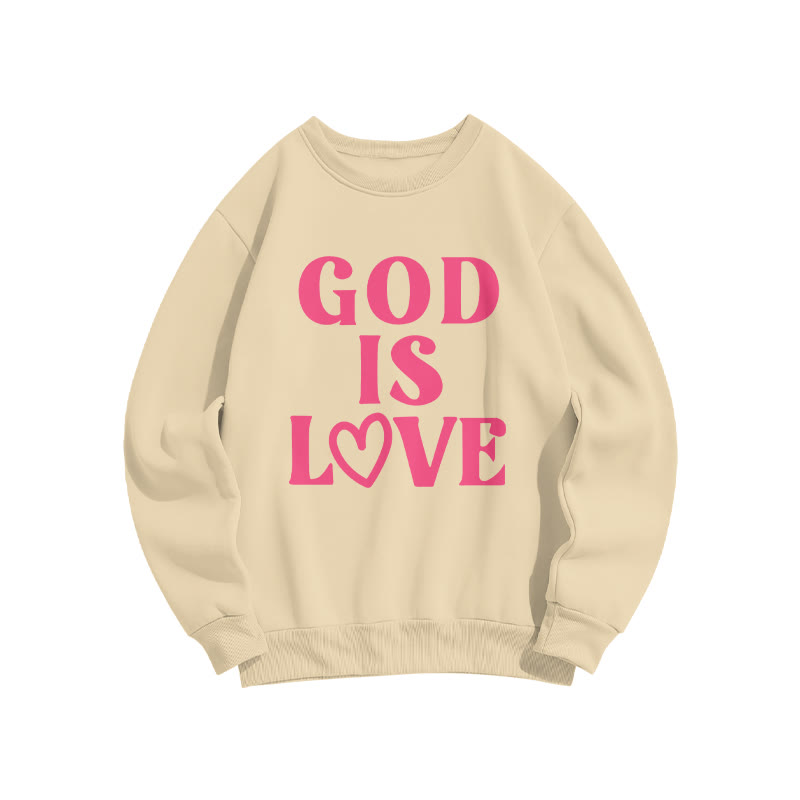 God Is Love Valentine's Day Print Sweatshirt - Apricot - US16-18(2XL) - image 5