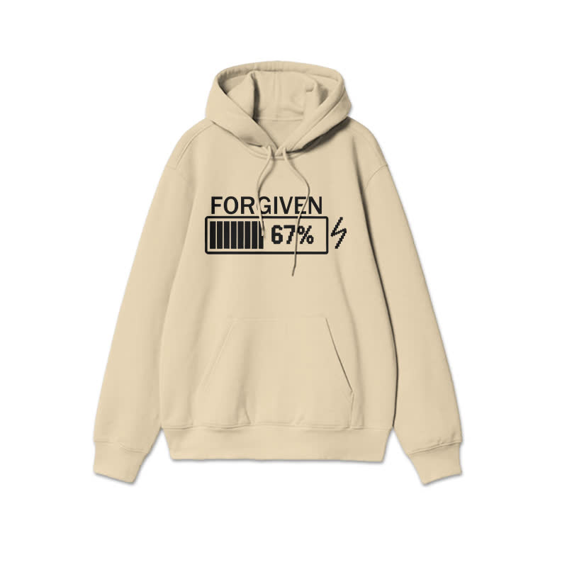 Unisex Forgiven Charging Progress Print Hoodie - Apricot - 2XL - image 4