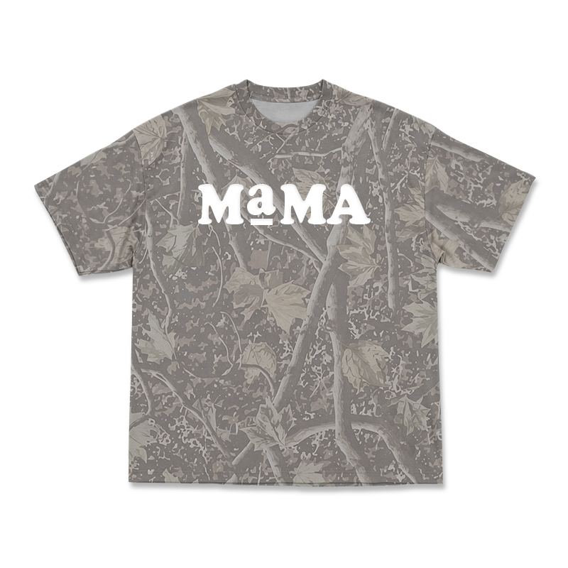 Street Style MAMA Leaf Camo Short Sleeve T-Shirt - Olive Green - 3XL - image 3