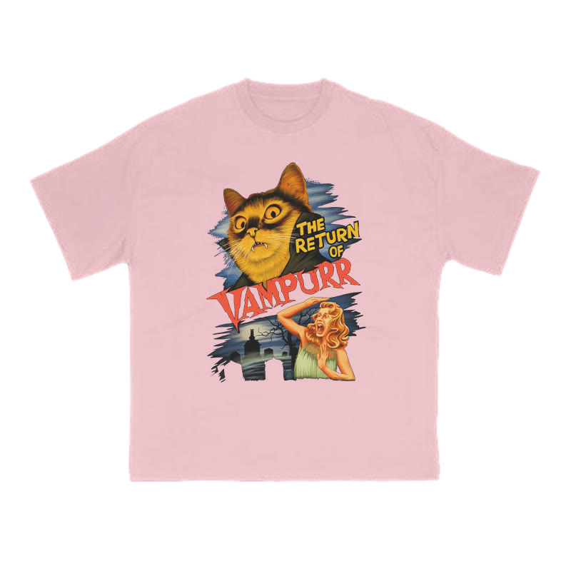 The Return Of Vampurr Cat Print T-shirt - Pink - US16-18(2XL) - image 8