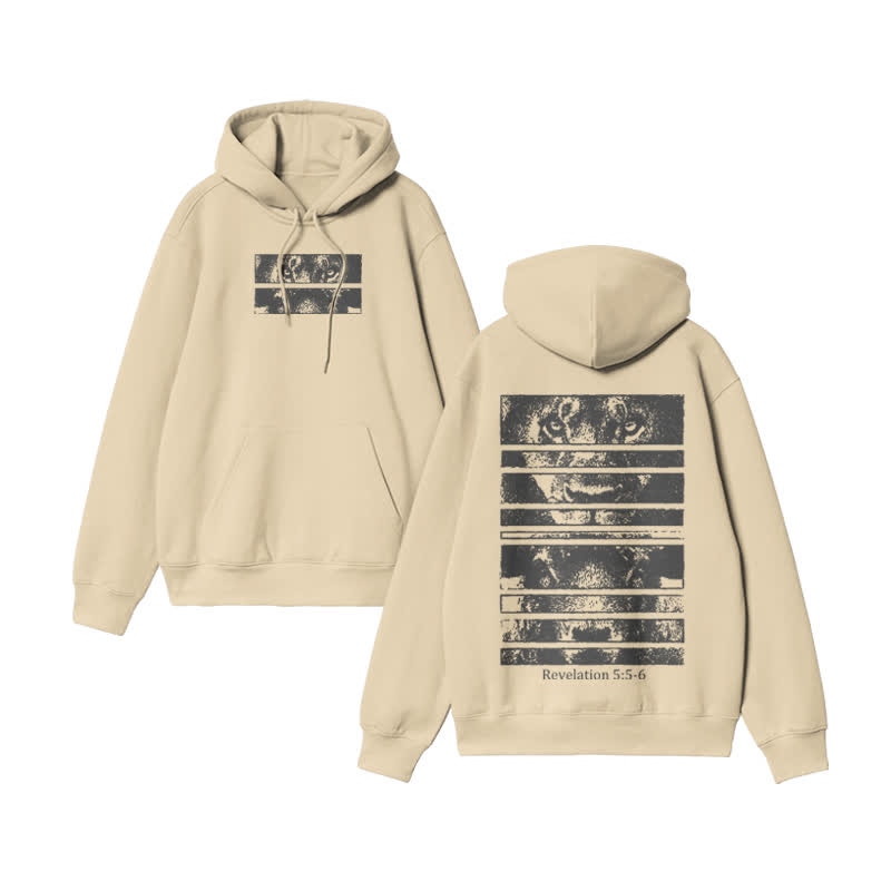 Unisex Revelation 5:5-6 Print hoodie - Apricot - US16-18(2XL) - image 4