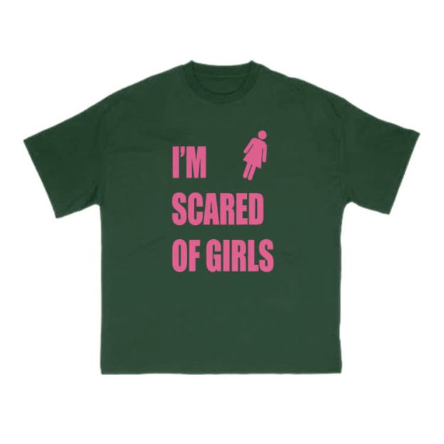 I'm Scared Of Girls T-Shirt Funny Sarcastic Graphic Print T-Shirt - Green - US16-18(2XL) - image 6