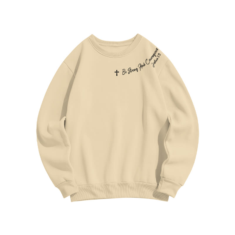 Unisex Be Strong And Courageous Joshua 1:9 Print Sweatshirt - Apricot - US16-18(2XL) - image 5