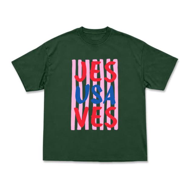 Art Inspired Stripe JESUSAVES Graphic T-Shirt - Green - US16-18(2XL) - image 7