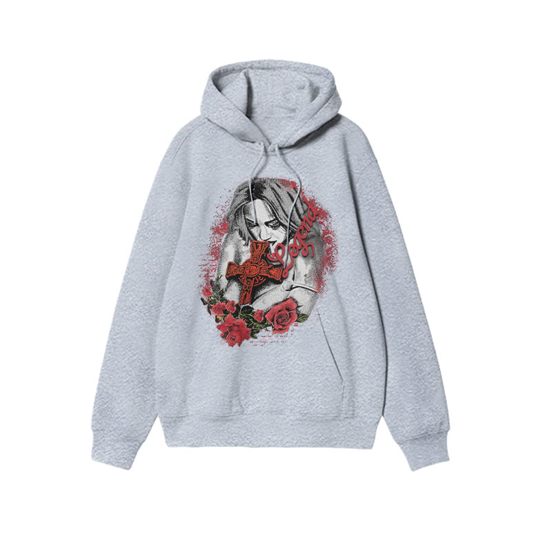 Unisex Legend Print Hoodie - Grey - US16-18(2XL) - image 5