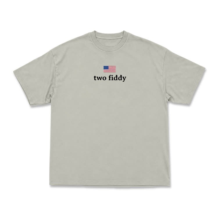Two Fiddy American Flag Graphic T-Shirt - Warm Grey - US16-18(2XL) - image 4