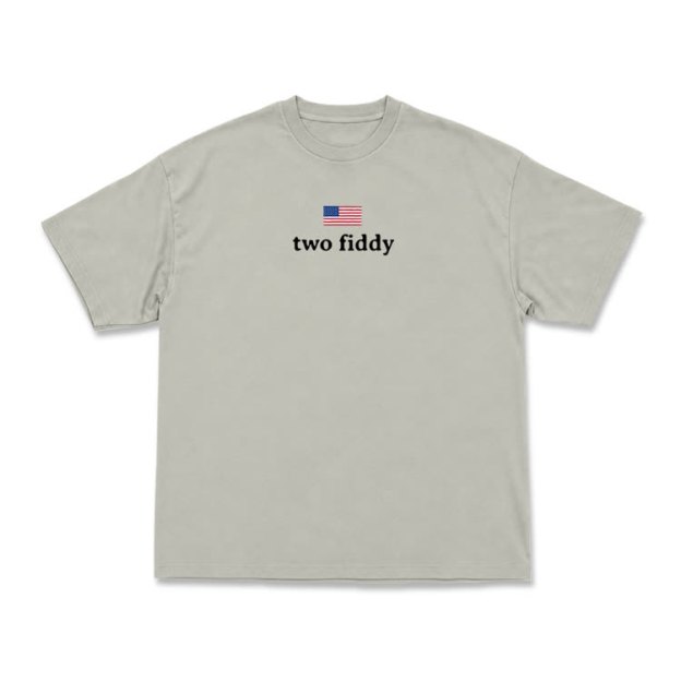 Two Fiddy American Flag Graphic T-Shirt - Warm Grey - US16-18(2XL) - image 4