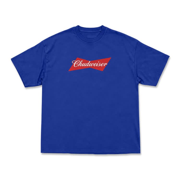 Casual Chudweiser Graphic Print T-shirt - Blue - US16-18(2XL) - image 13