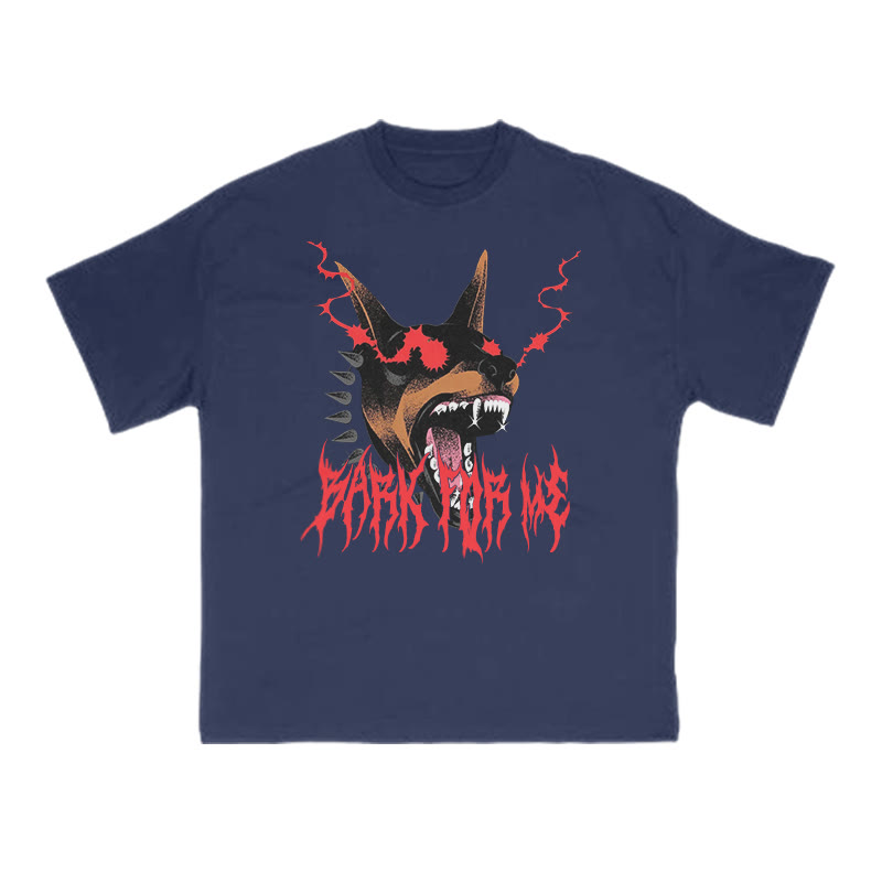 Bark For Me Snarling Doberman Print T-shirt - Navy Blue - US16-18(2XL) - image 10