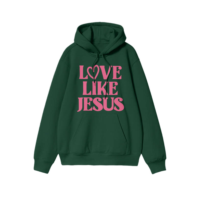 Love Like Jesus Valentine's Day Print Causal Hoodie - Dark Green - US16-18(2XL) - image 7