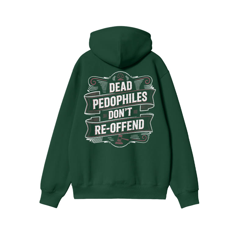 Dead Pedophiles Don't Re-offend Flag Print Hoodie - Dark Green - US16-18(2XL) - image 6