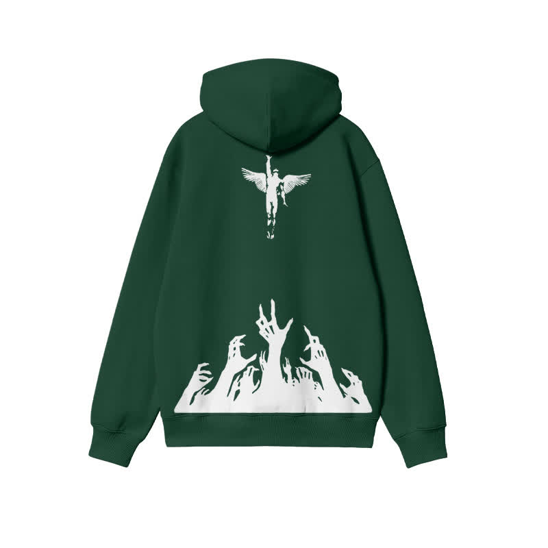 Unisex Faith Over Fear Print Hoodie - Green - 2XL - image 8