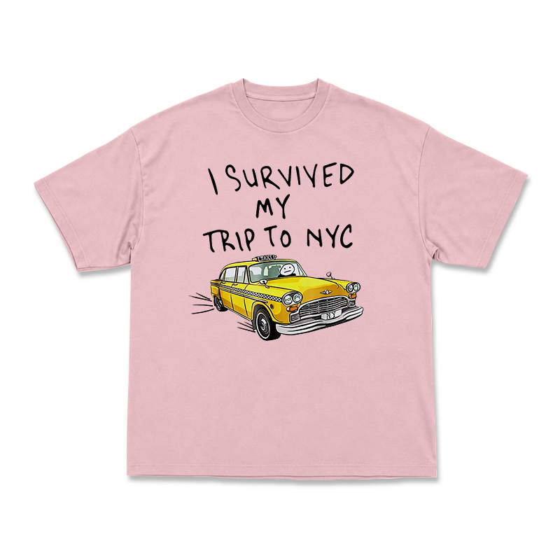 Casual I Survived My Trip to NYC Taxi Graphic T-Shirt - Pink - US16-18(2XL) - image 6