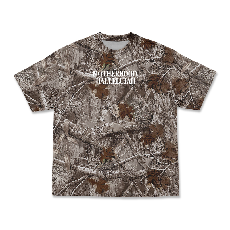 Vintage Camo MOTHERHOOD HALLELUJAH Print T-Shirt - Dark Brown Camo - 3XL - image 15