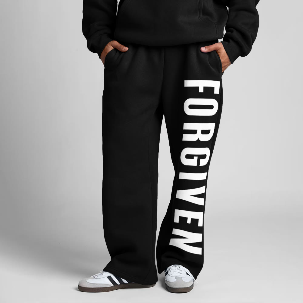 Forgiven Print Straight-leg Sweatpants - Black - 5XL - image 5