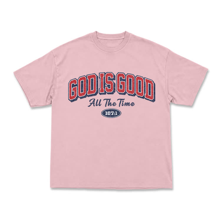 Classic Faith Letter God Is Good Graphic T-Shirt - Pink - US16-18(2XL) - image 12