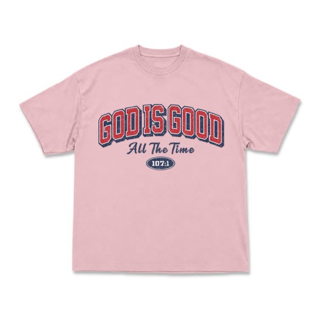Classic Faith Letter God Is Good Graphic T-Shirt - Pink - US16-18(2XL) - image 12