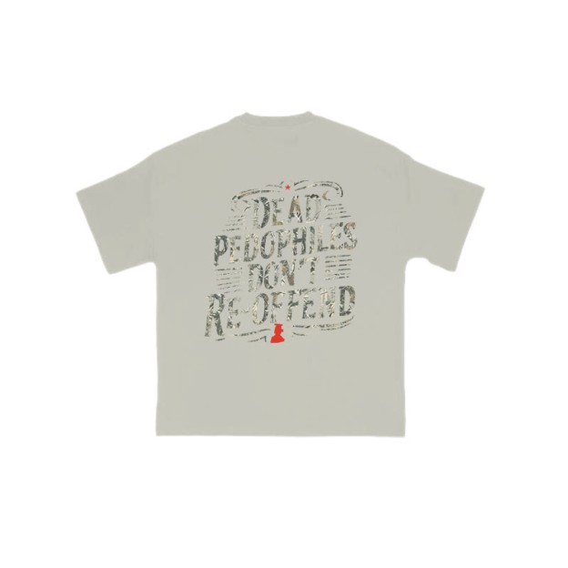 Creative Dead Pedophiles Don't Re-offend Protect The Innocent Dead Leaves Camouflage Print T-shirt - Warm Grey - US16-18(2XL) - image 4