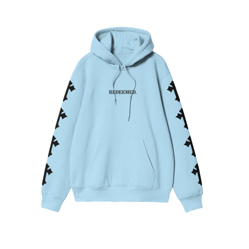Unisex 100% Cotton Redeemed Cross Print Hoodie