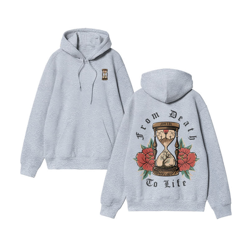 Unisex From Death Go Life John 5:24 Print Hoodie - Grey - US16-18(2XL) - image 4