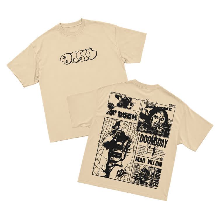 Vintage Streetwear Comic Panel Graphic Print T-Shirt - Apricot - US16-18(2XL) - image 10