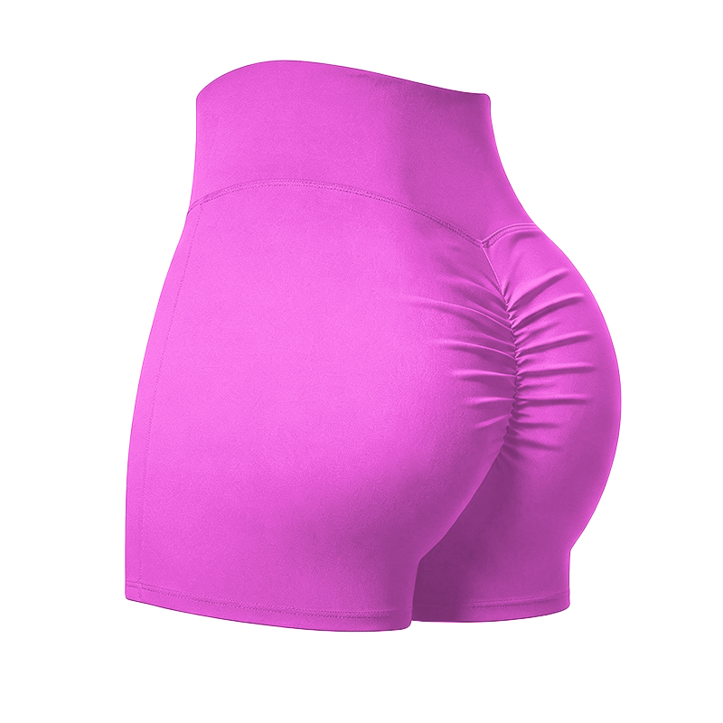 Solid Color Elevate High Waisted Scrunch Lift Active Yoga Shorts - Purple - 4XL - image 28