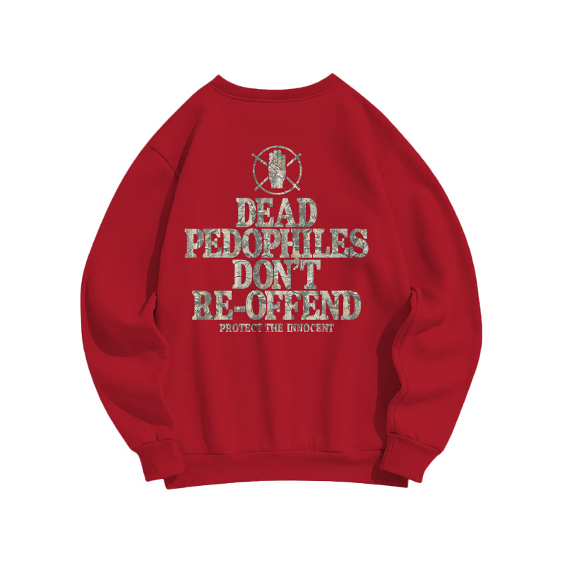 Dead Pedophiles Don't Re-offend Protect The Innocent Dead Leaves Camouflage Print Sweatshirt - Red - US16-18(2XL) - image 7