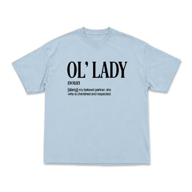 Casual OL' Lady Graphic Round Neck T-Shirt - Light Blue - US16-18(2XL) - image 9