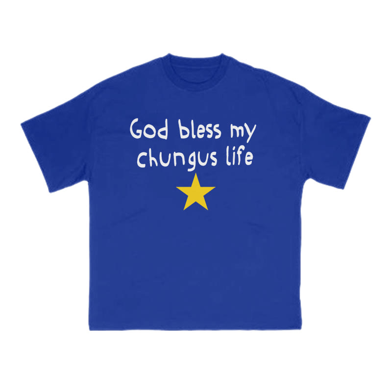 God Bless My Chungus Life Print T-shirt - Blue - US16-18(2XL) - image 8