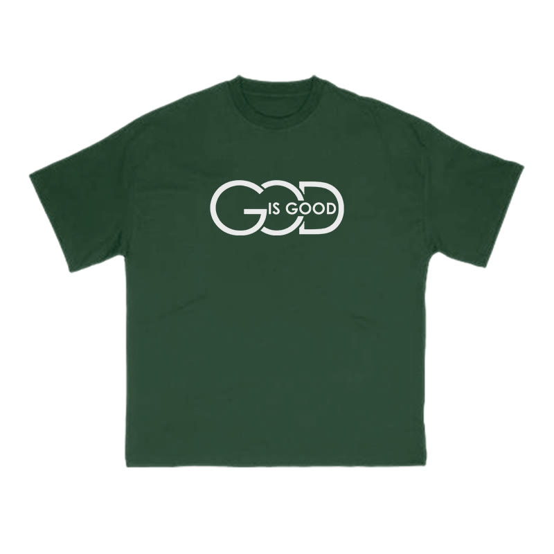 God Is Good Creative Print T-shirt - Green - US16-18(2XL) - image 13
