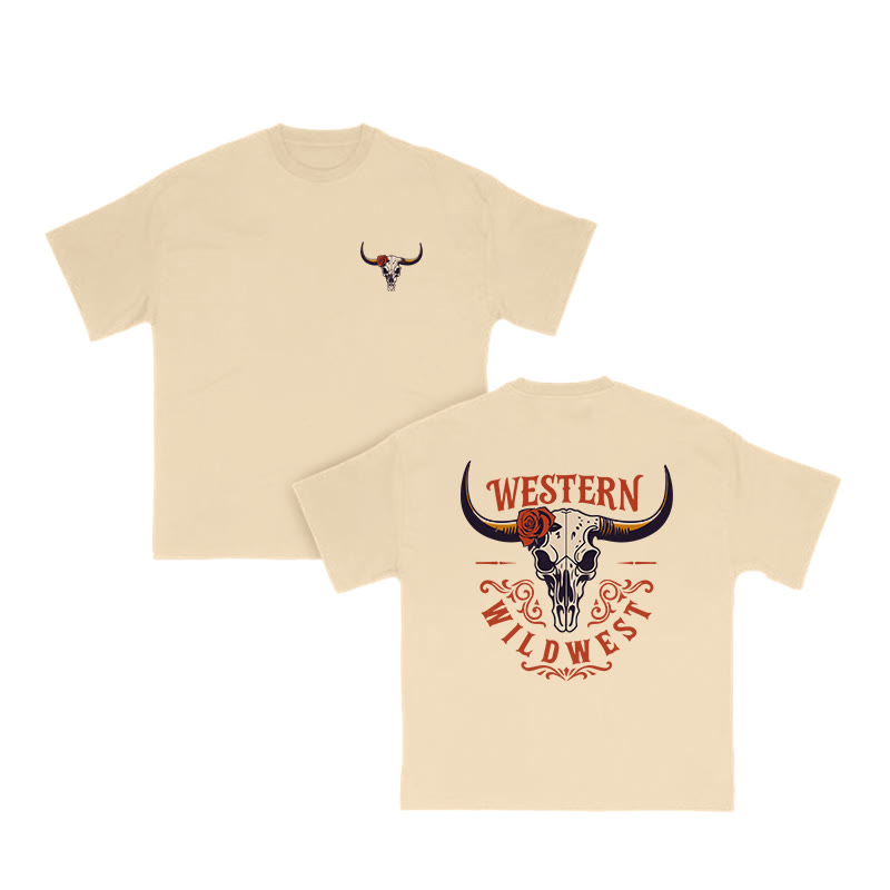 Unisex 100% Cotton Western Style Print T-shirt