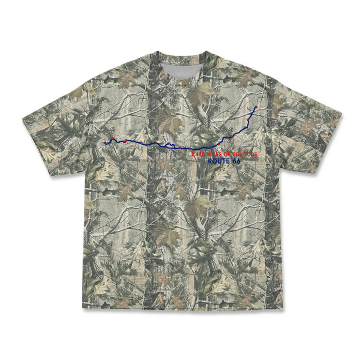 Vintage Route 66 Camo Graphic T-Shirt  - Army Green - 3XL - image 4