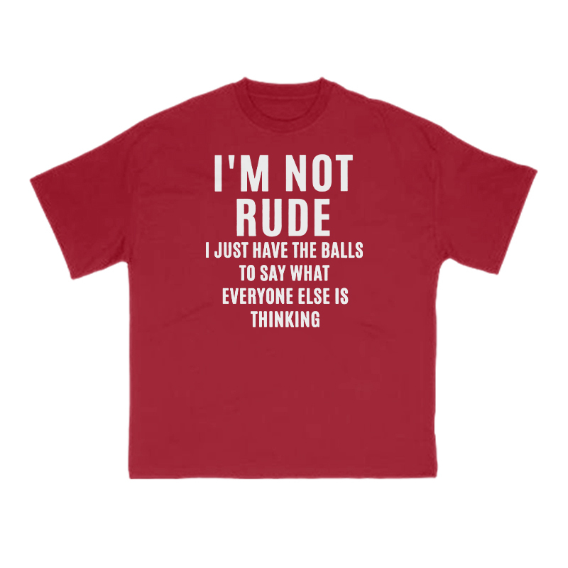 I'm Not Rude Print T-shirt - Red - US16-18(2XL) - image 11