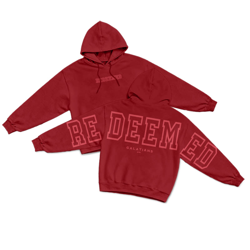 REDEEMED GALATIANS 2:20 Hollow Print Hoodie - Red - US16-18(2XL) - image 7
