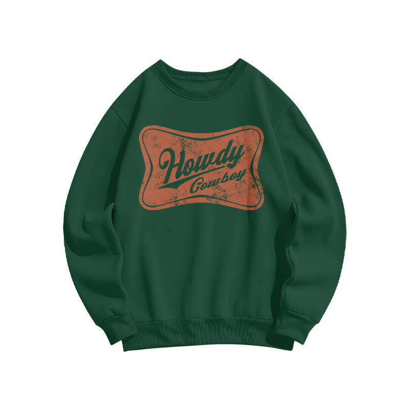 Howdy Cowboy Print Sweatshirt - Dark Green - US16-18(2XL) - image 7