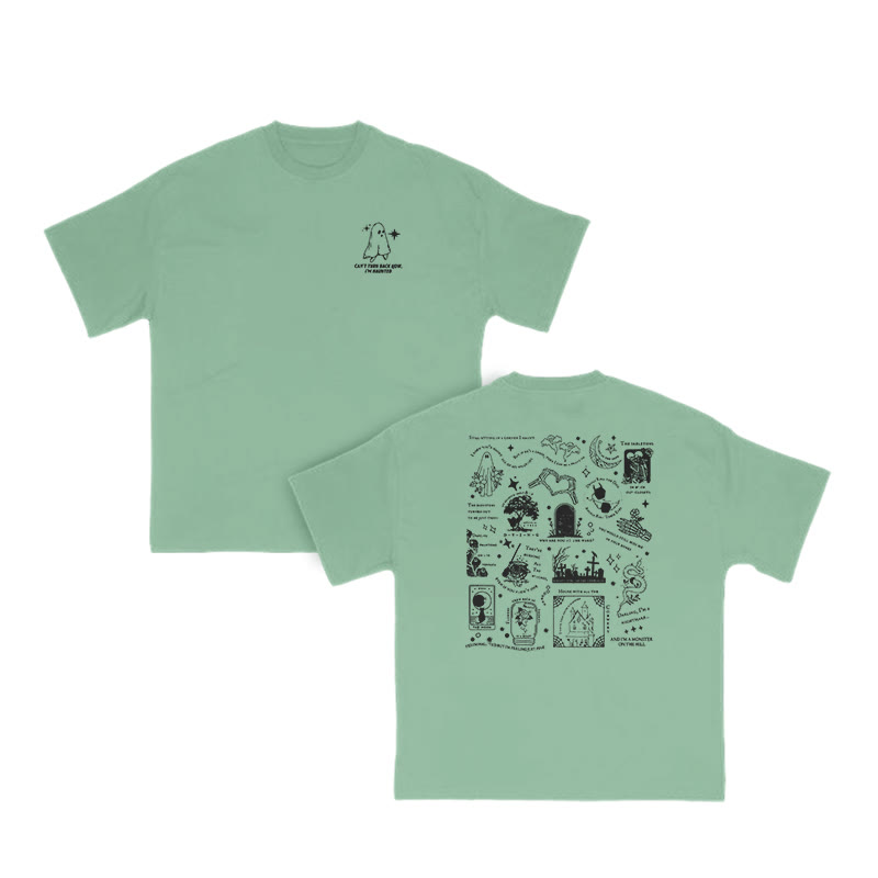 Unisex 100% Cotton Can't Turn Back Now Halloween Print T-shirt - Green - US16-18(2XL) - image 9