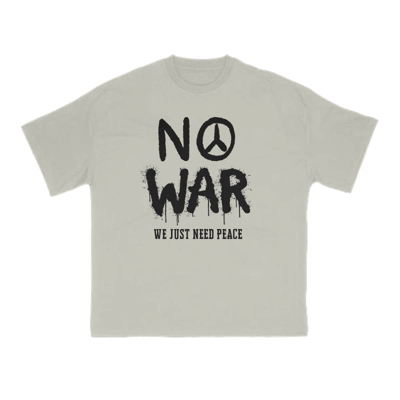 No War We Just Need Peace Print T-shirt - Warm Grey - US16-18(2XL) - image 4