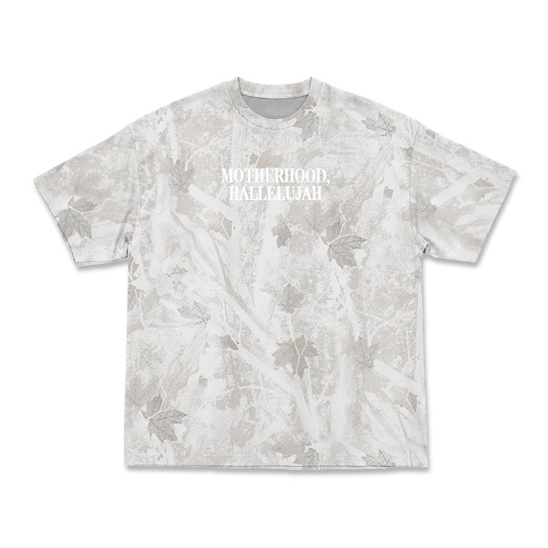 Vintage Camo MOTHERHOOD HALLELUJAH Print T-Shirt - Light Gray Camo - 3XL - image 7