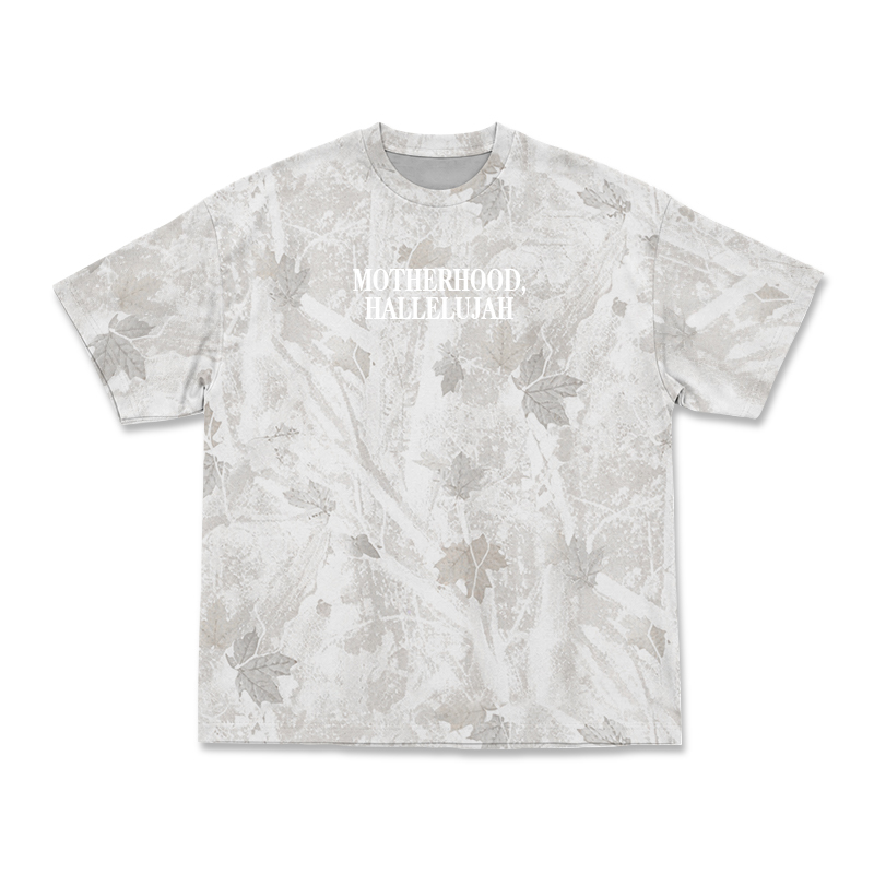 Vintage Camo MOTHERHOOD HALLELUJAH Print T-Shirt - Light Gray Camo - 3XL - image 7