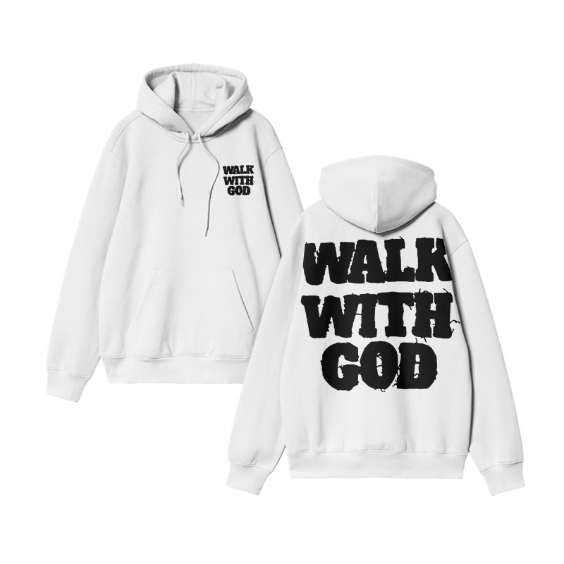 Unisex Walk With God Print Hoodie - White - US16-18(2XL) - image 4