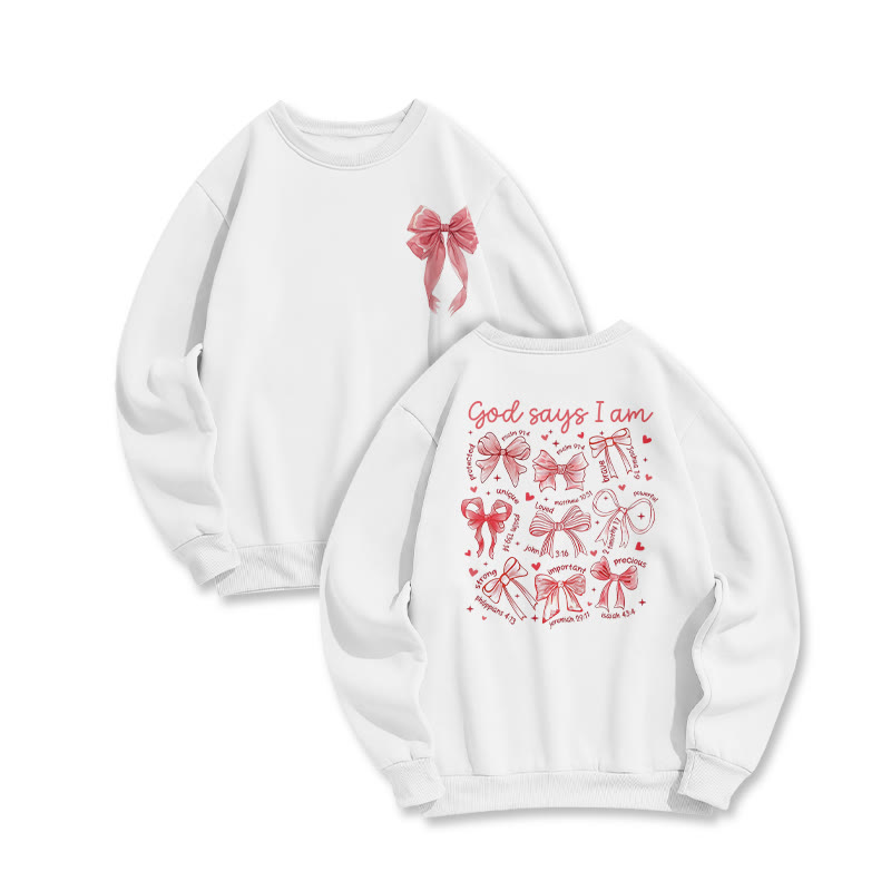 God Says I Am Unique Valentine's Day Print Sweatshirt - White - US16-18(2XL) - image 4